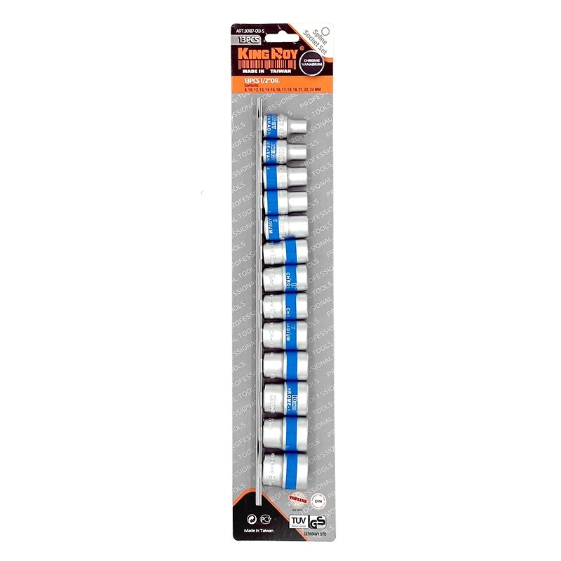 1/2" uzgriežņu atslēgu komplekts, 13 gab., SPLINE