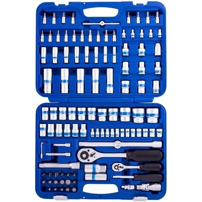 1/4" + 1/2" uzgriežņu atslēgu komplekts, 108 gab.