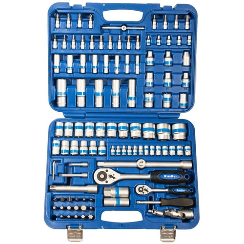 1/4" + 1/2" uzgriežņu atslēgu komplekts, 108 gab.