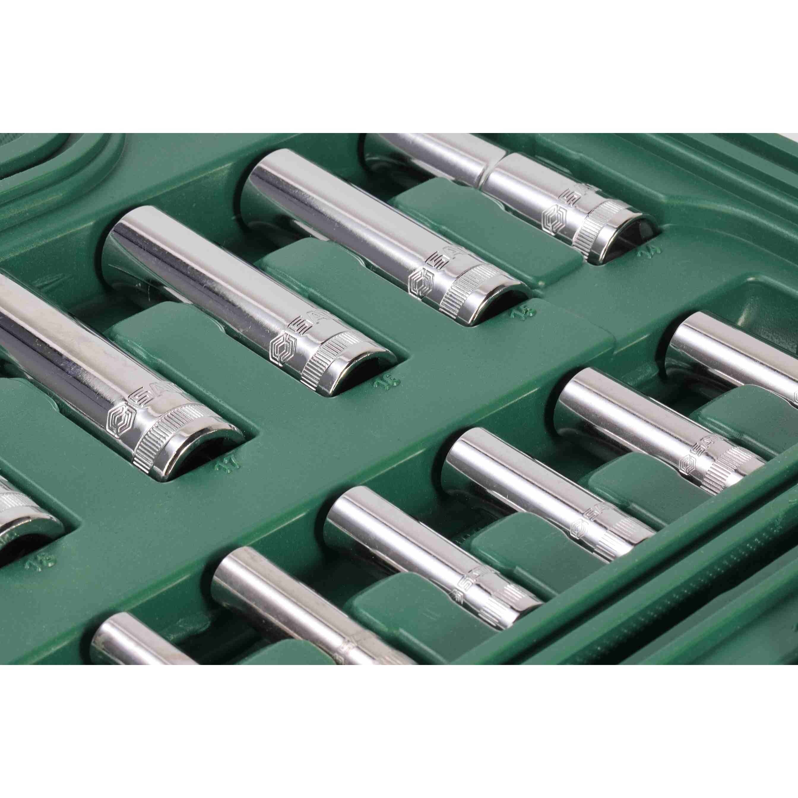 1/4" + 1/2" uzgriežņu atslēgu komplekts, 88 gab.