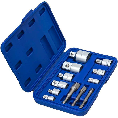 1/4" + 3/8" + 1/2" + 3/4" uzgriežņu atslēgu komplekts, 12 gab.