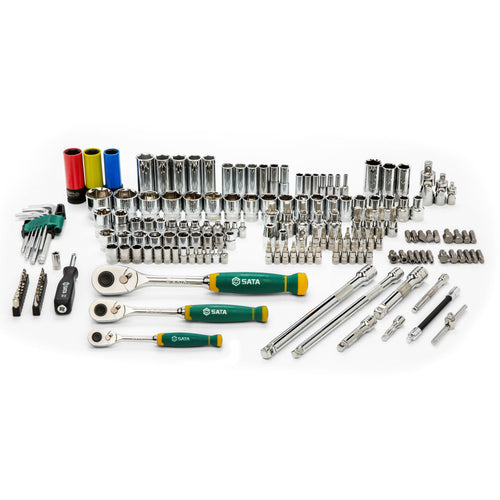 1/4" + 3/8" + 1/2" Dr. uzgriežņu atslēgu komplekts (sešstūra) 180 gab.