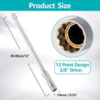 3/8" Dr. Universāla aizdedzes sveču uzgalis ar garu sniedzamību 14 mm 12 punktu ar magnētu