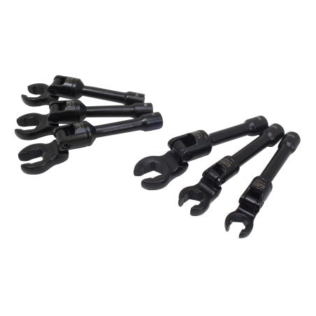 Crowfoot uzgriežņatslēgu komplekts 3/8" 6 gab. ar šarnīru SATRA