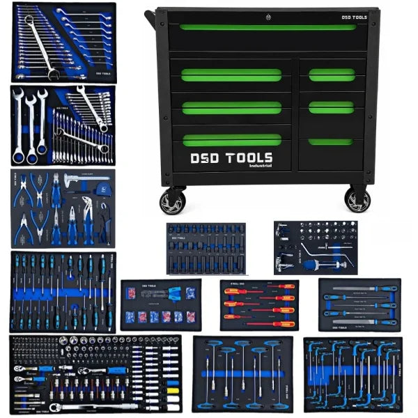 Instrumentu skapis ar 12 atvilktnēm un instrumentiem DSD Tools DS1878