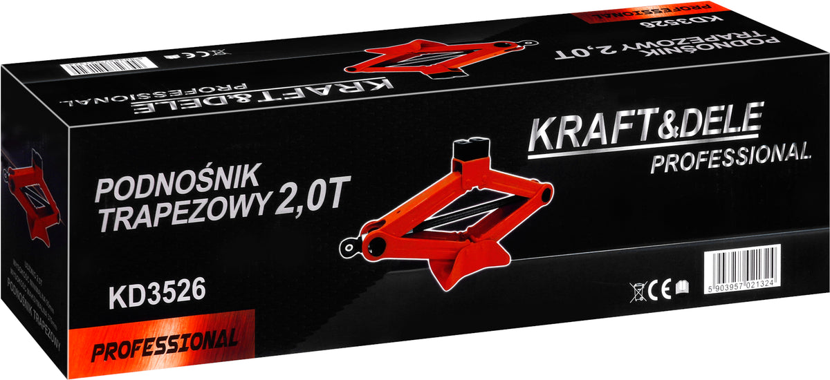 Trapecveida domkrasts 2.0T mehāniskais ar riteņu atslēgu KD3526