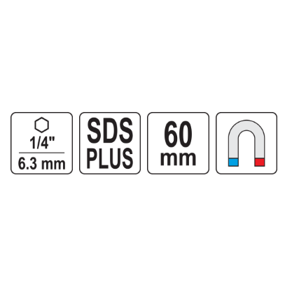 SDS plus adapteris uz 1/4" HEX