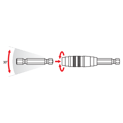 1/4" Dr. pagriežamais adapteris 100 mm uzgaļiem