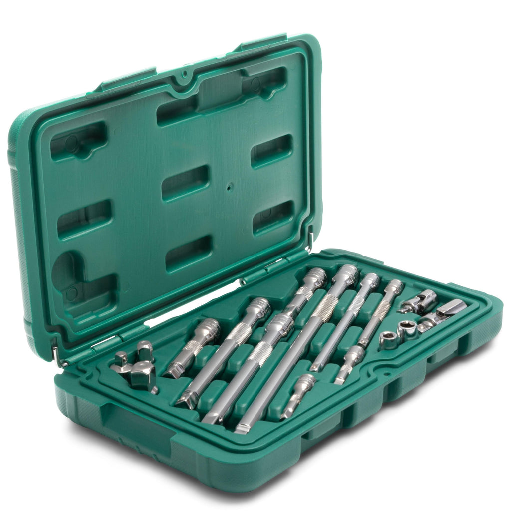 1/4" + 3/8" Dr. Adapteris un piederumu komplekts 16 gab.