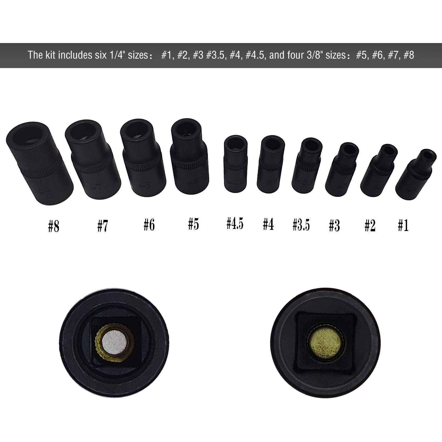 Krānu adapteru komplekts 1/4", 3/8" (10 gab.)