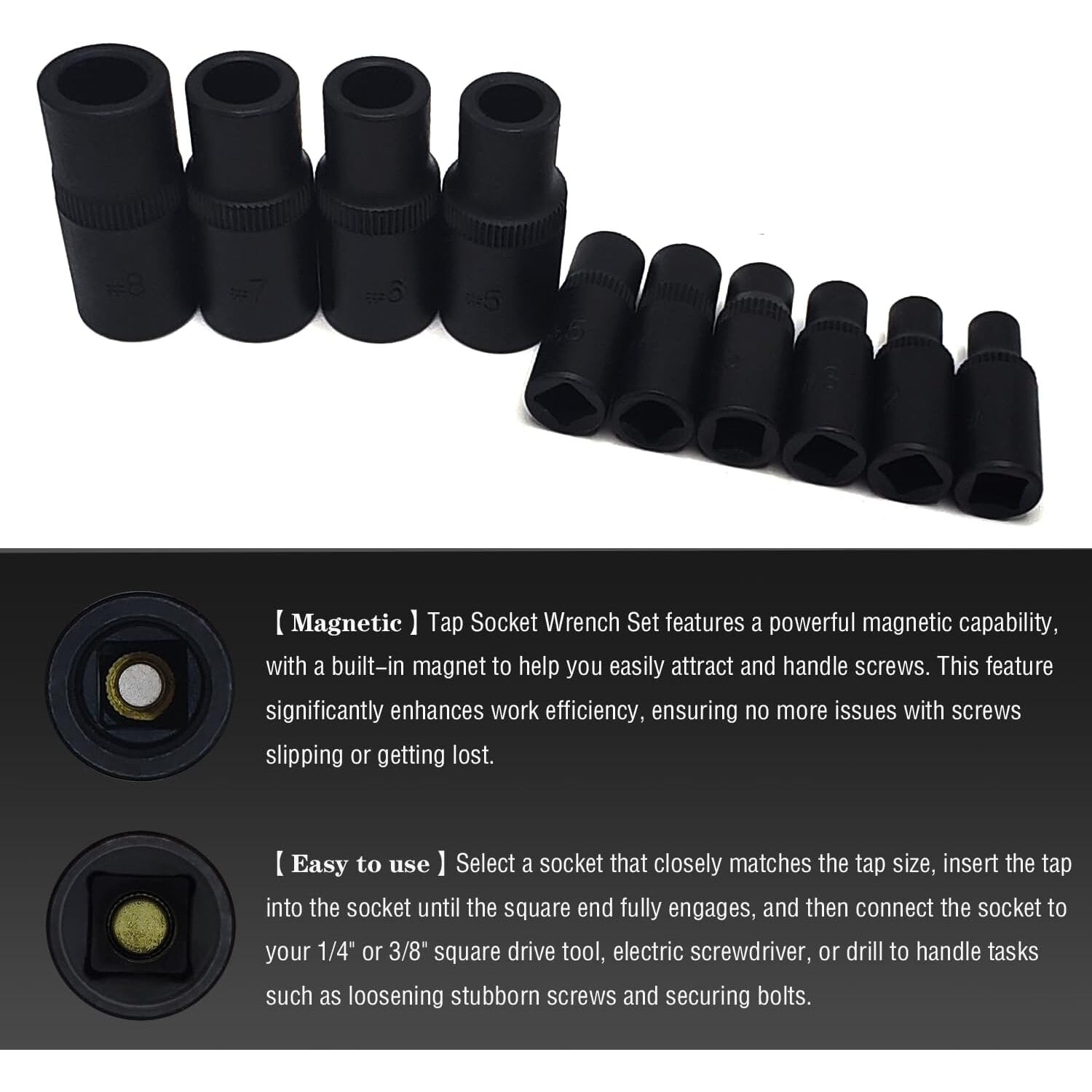 Krānu adapteru komplekts 1/4", 3/8" (10 gab.)