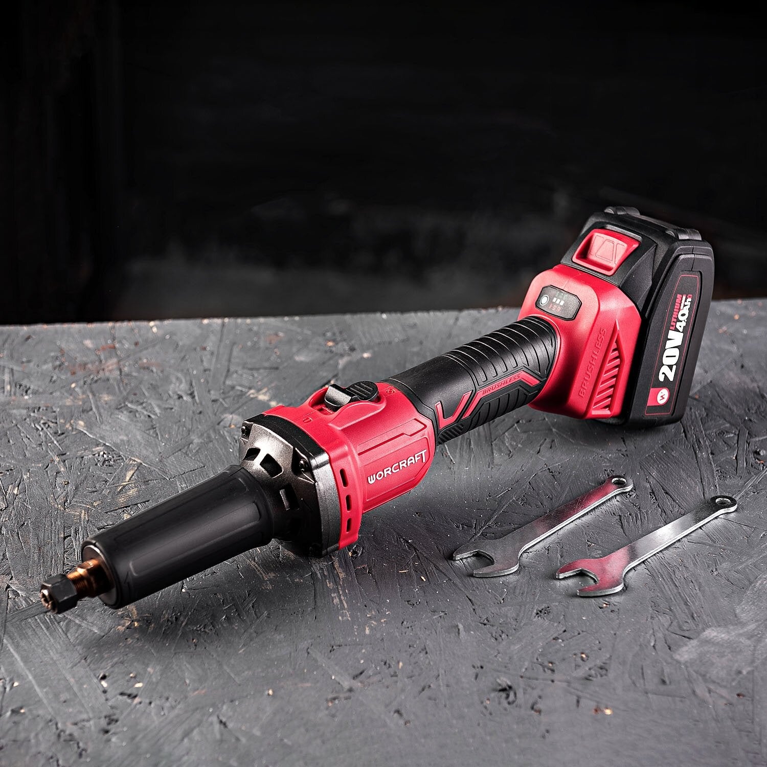 6 mm litija jonu bezvadu mini leņķslīpmašīna WORCRAFT 20 V