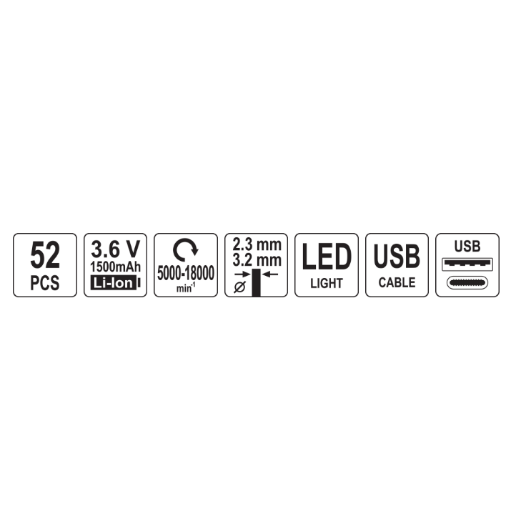 Li-ion bezvadu mini slīpmašīna ar piederumiem, 4 V LI-ION