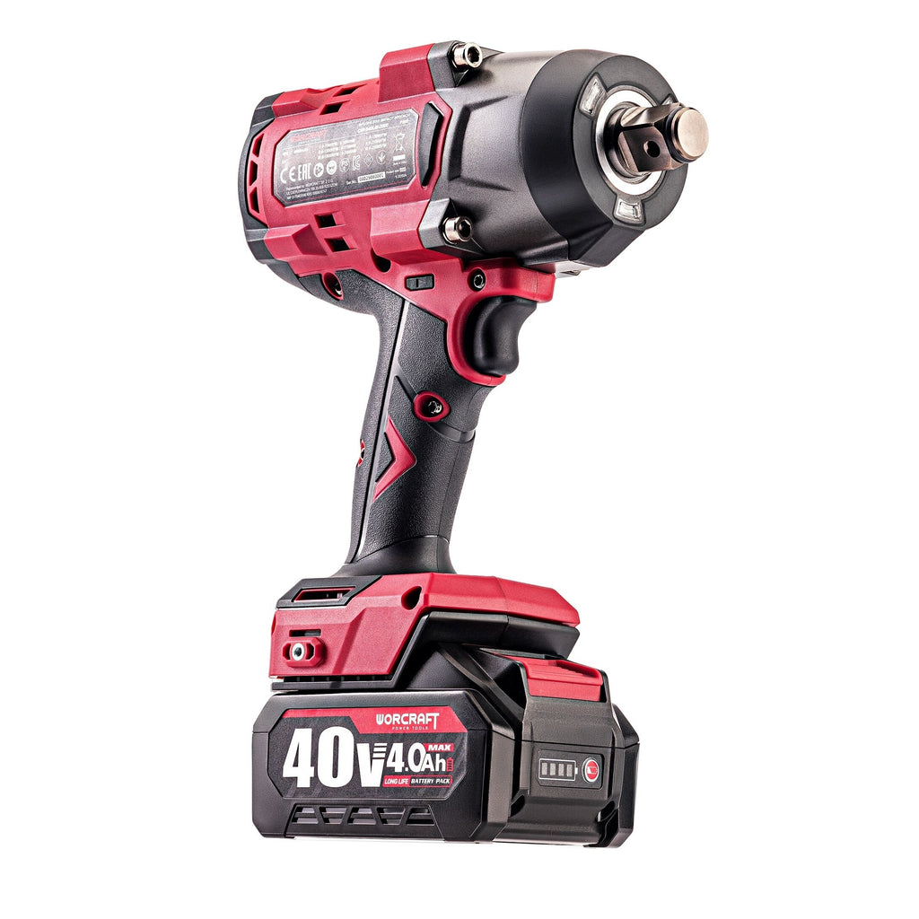 Li-ion bezsuku bezvadu triecienatslēga WORCRAFT 3/4'' 2600 Nm 40 V (BMC)