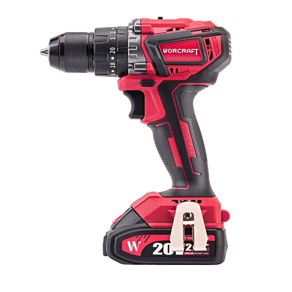 Li-ion akumulatora urbjmašīna WORCRAFT 20 V, 2x2,0 Ah (BMC)