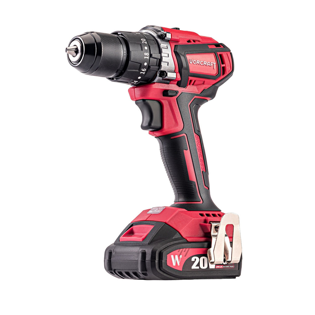Li-ion akumulatora urbjmašīna WORCRAFT 20 V, 2x2,0 Ah (BMC)