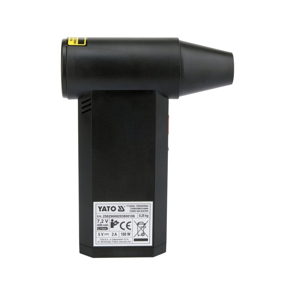 Li-ion bezvadu turbopūstītājs Mini, 135 000 apgr./min., 7,2 V