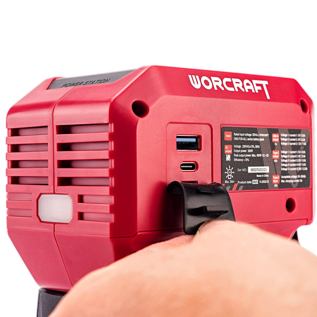 WORCRAFT 20 V USB + 220 V akumulatora invertors