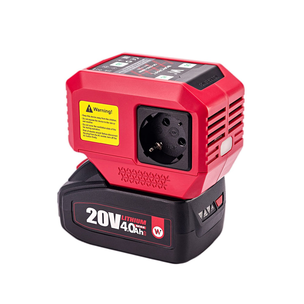 WORCRAFT 20 V USB + 220 V akumulatora invertors