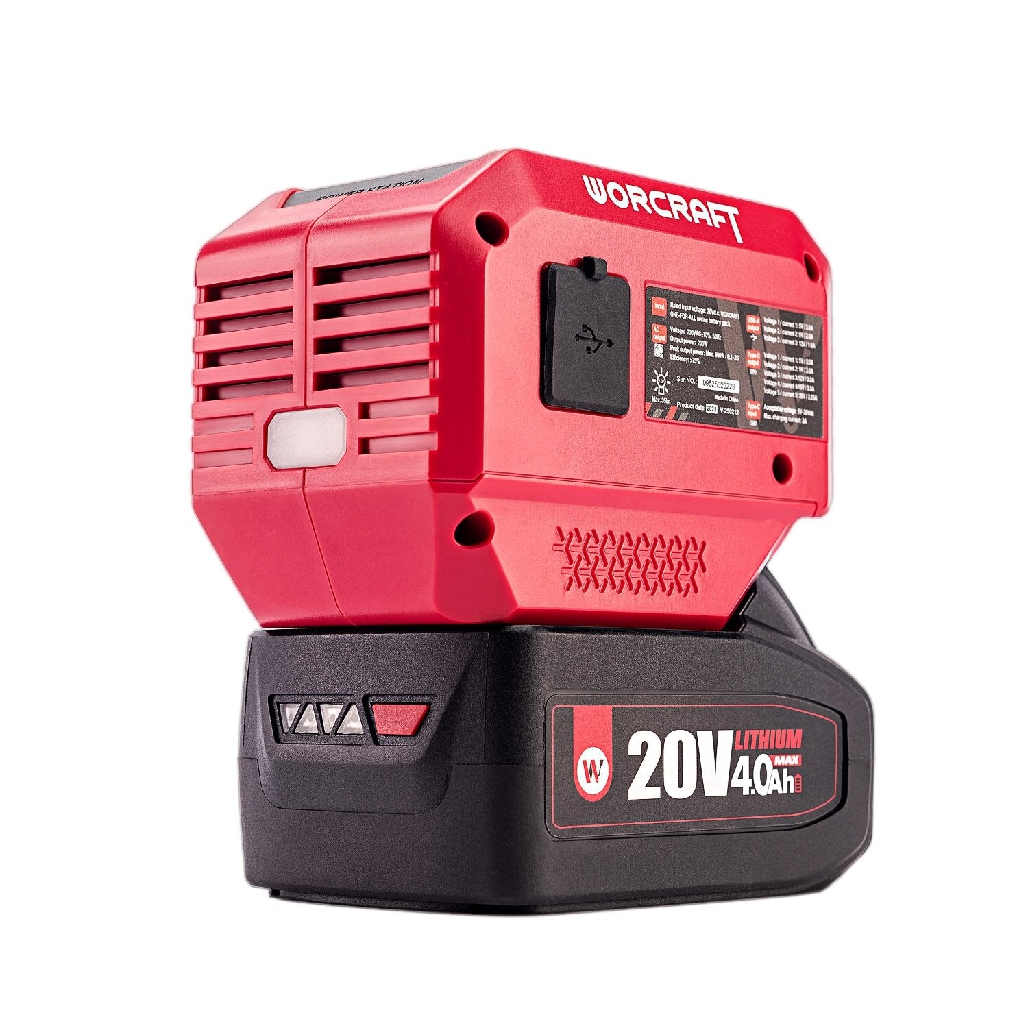 WORCRAFT 20 V USB + 220 V akumulatora invertors