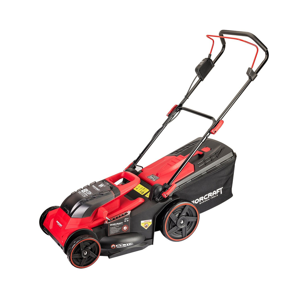 WORCRAFT 40V (20V + 20V) bezvadu bezsuku zāles pļāvējs