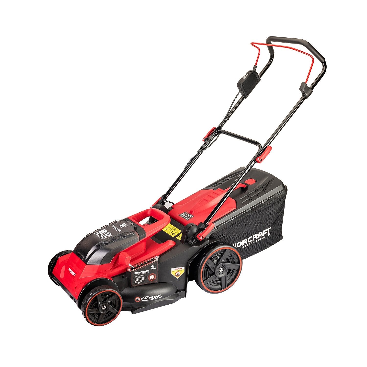 WORCRAFT 40V (20V + 20V) bezvadu bezsuku zāles pļāvējs