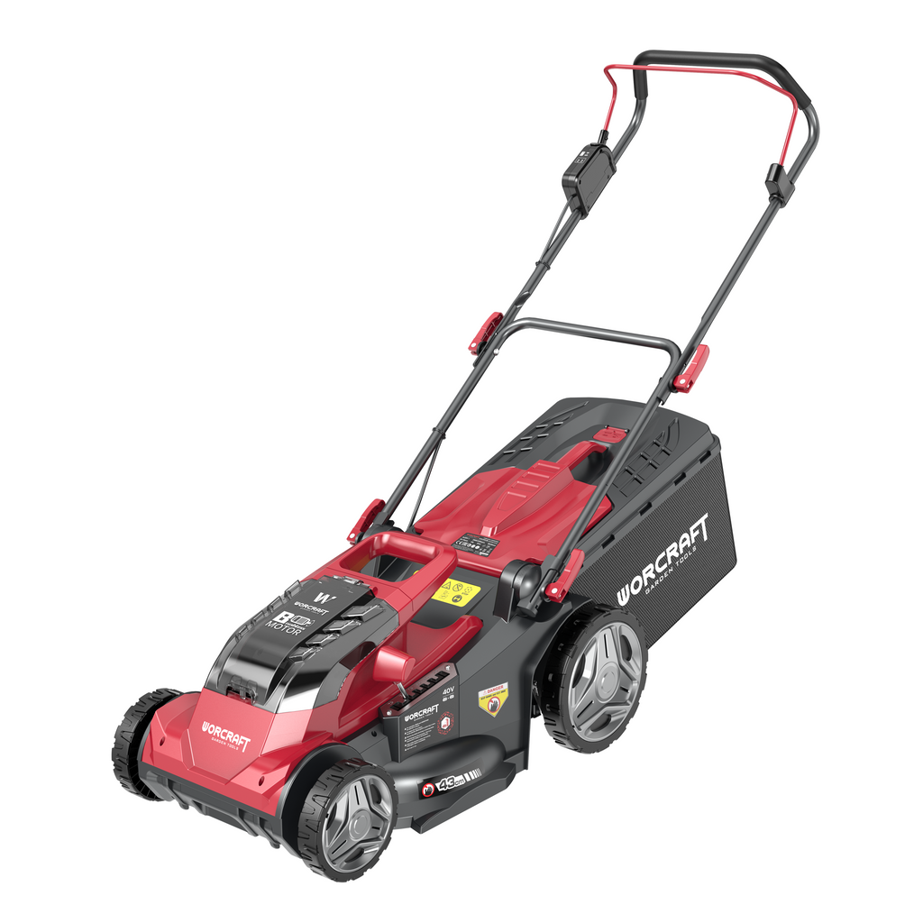 WORCRAFT bezvadu bezsuku zāles pļāvējs ar litija jonu akumulatoriem 6,0 Ah, 40 V (20 V + 20 V)
