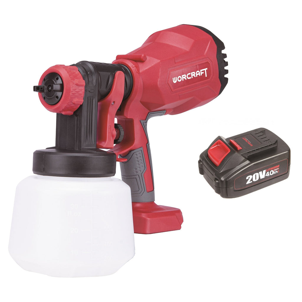 Ion bezvadu smidzināšanas pistole Ø1,8 mm, Ø2,6 mm WORCRAFT 20 V LI-ION