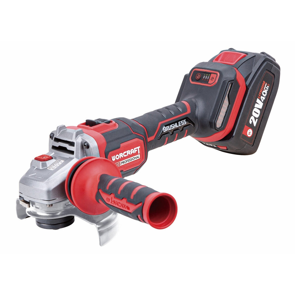 Li-ion bezvadu bezsuku leņķa slīpmašīna 125 mm WORCRAFT 20 V (BMC)