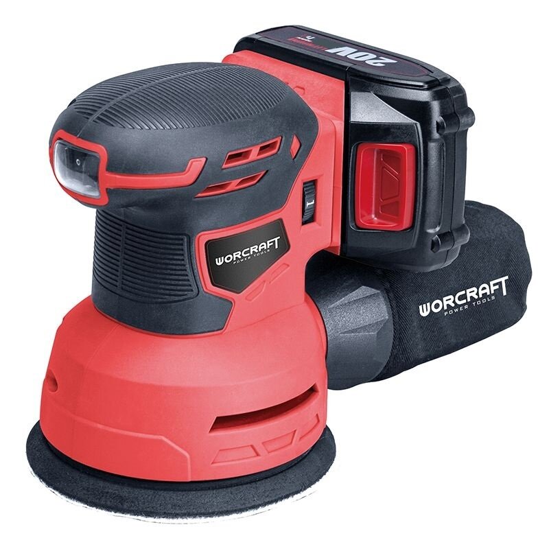 125 mm WORCRAFT 20 V bezvadu rotācijas slīpmašīna