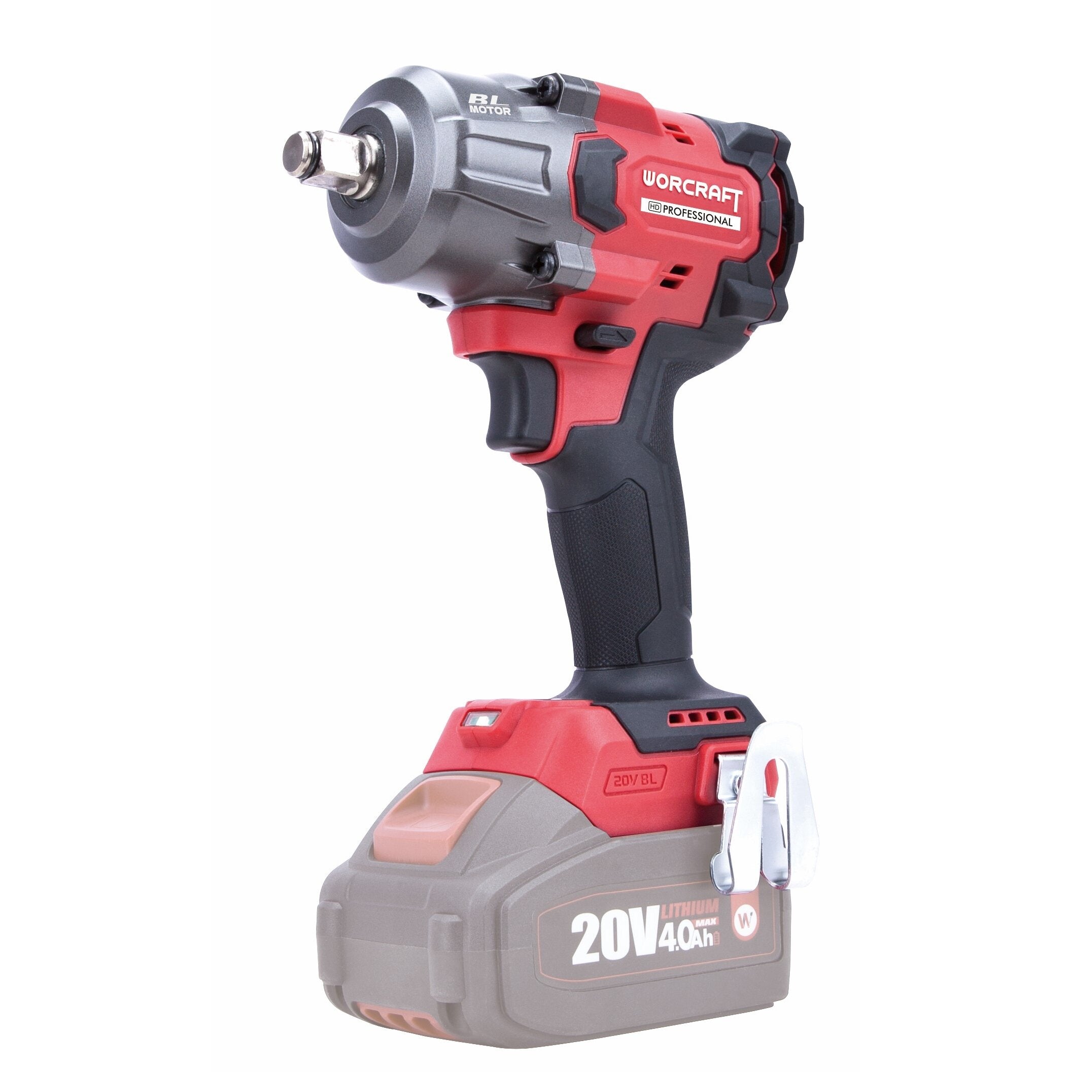 Li-ion bezsuku bezvadu triecienatslēga 1/2'' 850 Nm WORCRAFT 20 V (XCUBE iepakojumā)
