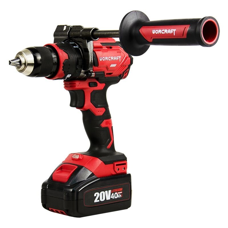 Li-ion bezvadu skrūvgriezis/urbjmašīna WORCRAFT 20 V (XCUBE kastē)