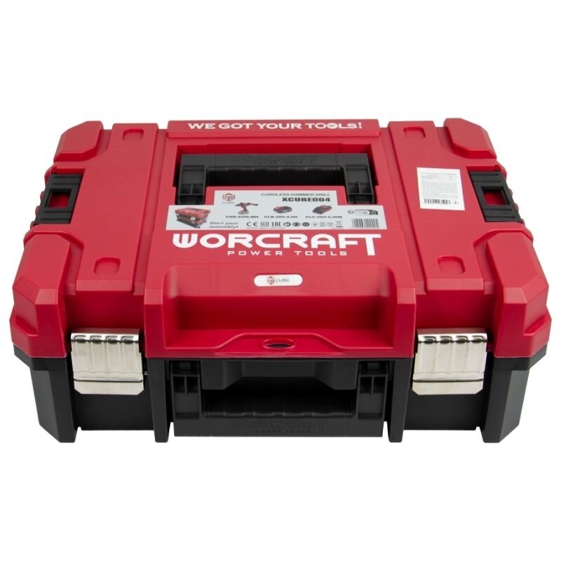 Li-ion bezvadu skrūvgriezis/urbjmašīna WORCRAFT 20 V (XCUBE kastē)