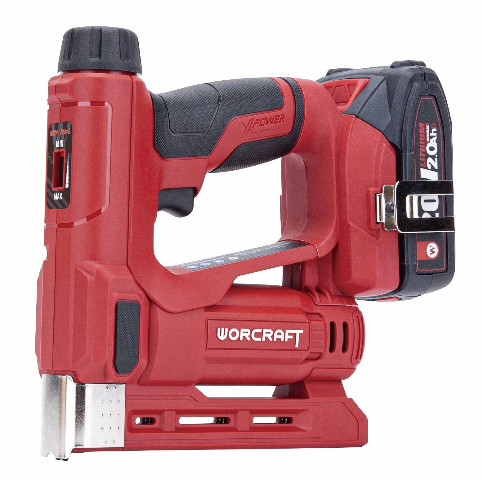 Li-ion bezvadu naglu un skavu pistole WORCRAFT 20 V, 2,0 Ah