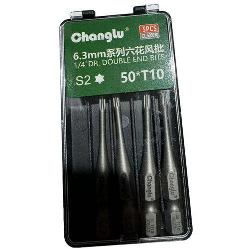 1/4 collas (6,3 mm) Dr. TORX trieciena uzgalis, 5 gab.