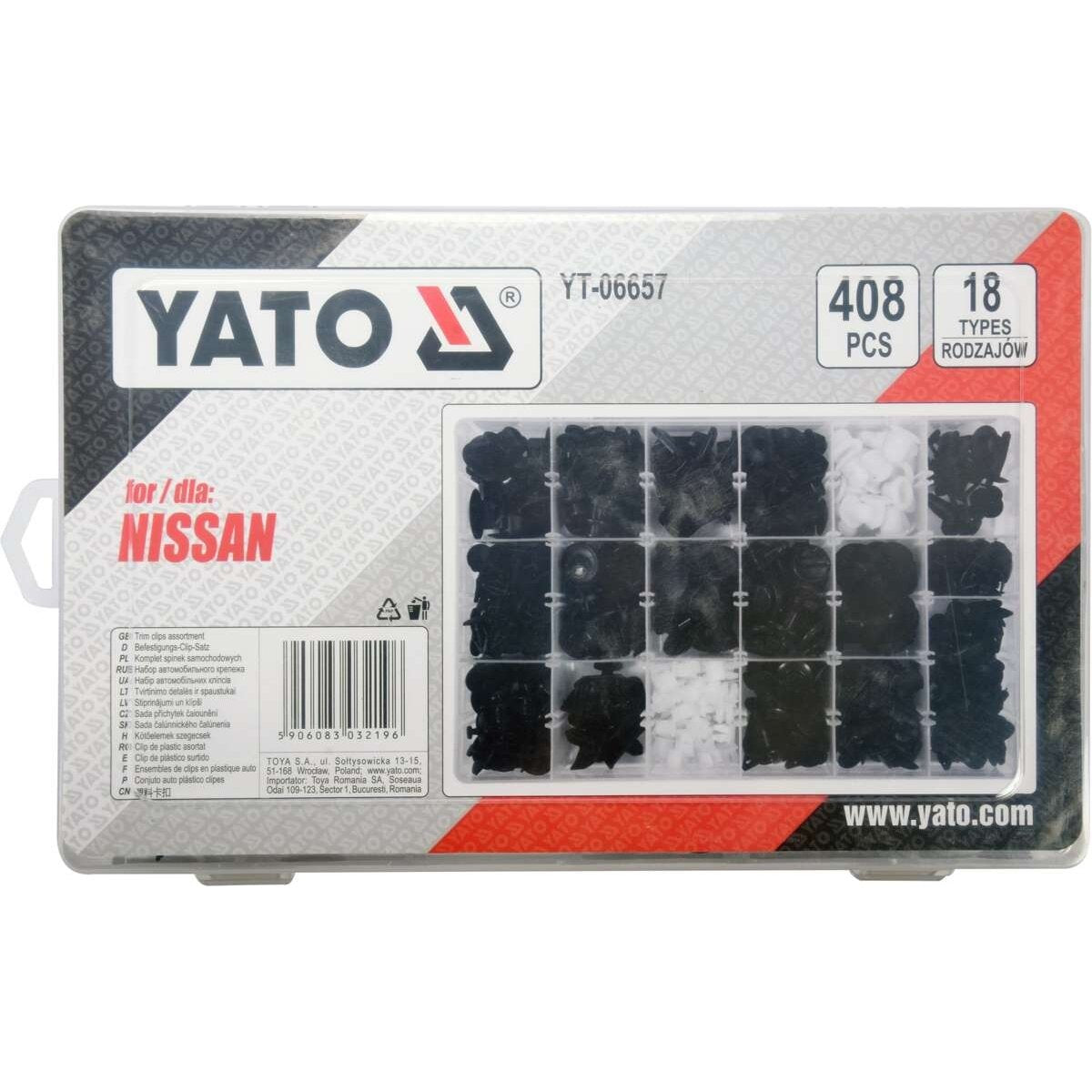 Plastmasas spiedpogas komplekts (408 gab.) Nissan