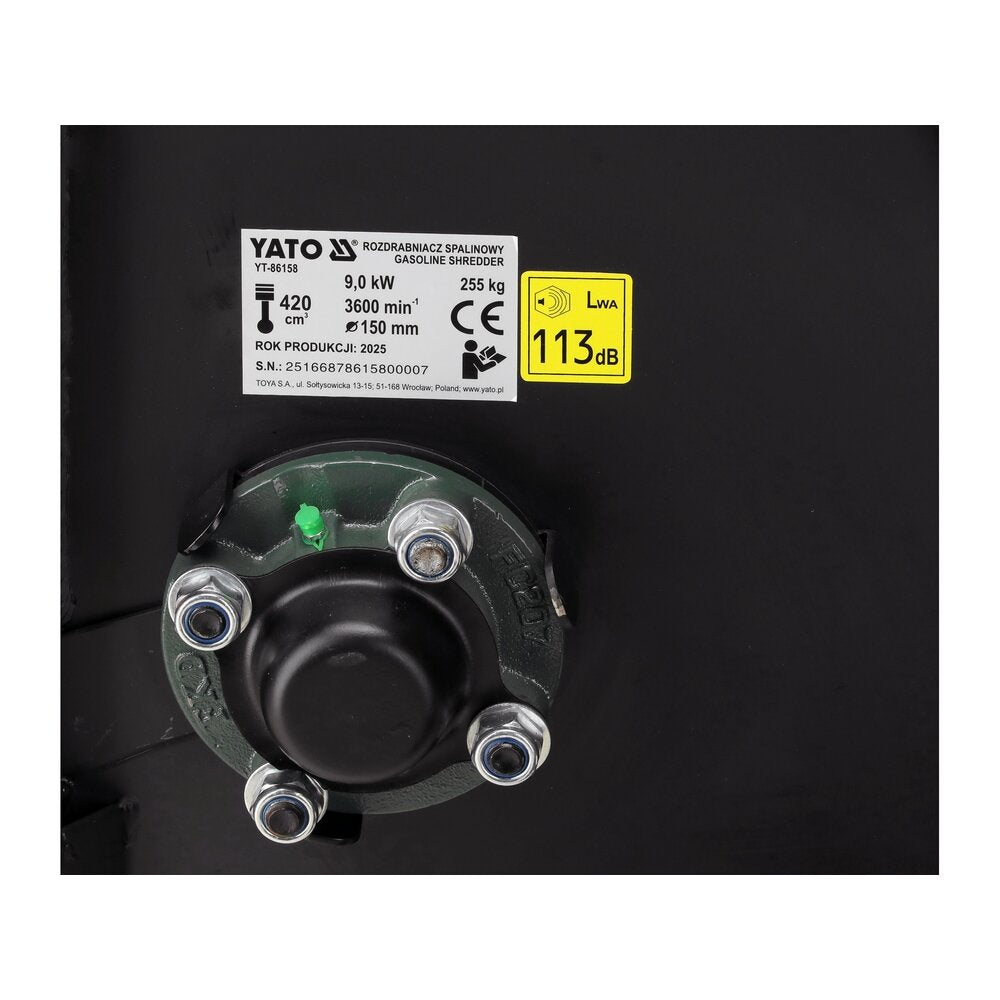 Benzīna darbināms zaru smalcinātājs, 9 kW, Ø150 mm