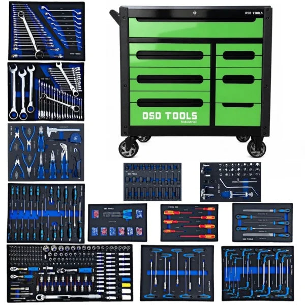 Instrumentu skapis ar 12 atvilktnēm un instrumentiem DSD Tools DS1879