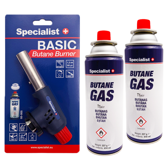 Gāzes lodlampa Specialist+ pjezo 1300°C ar butāna gāzi 2x227g