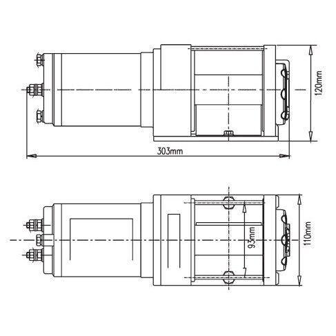 Elektriskā vinča 12V 2500LBS/1134KG (trose)
