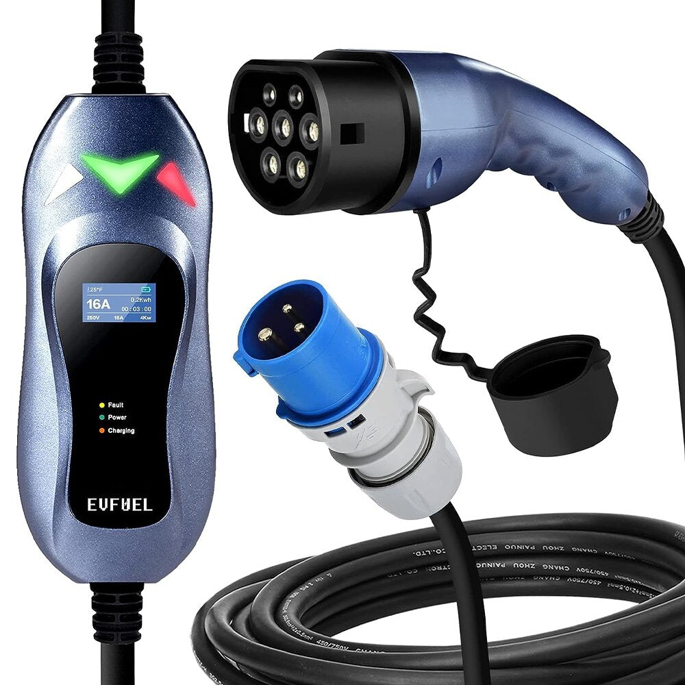 Mobilais elektroautomobiļu lādētājs 3,6 kW 16A EVFUEL 2. tips