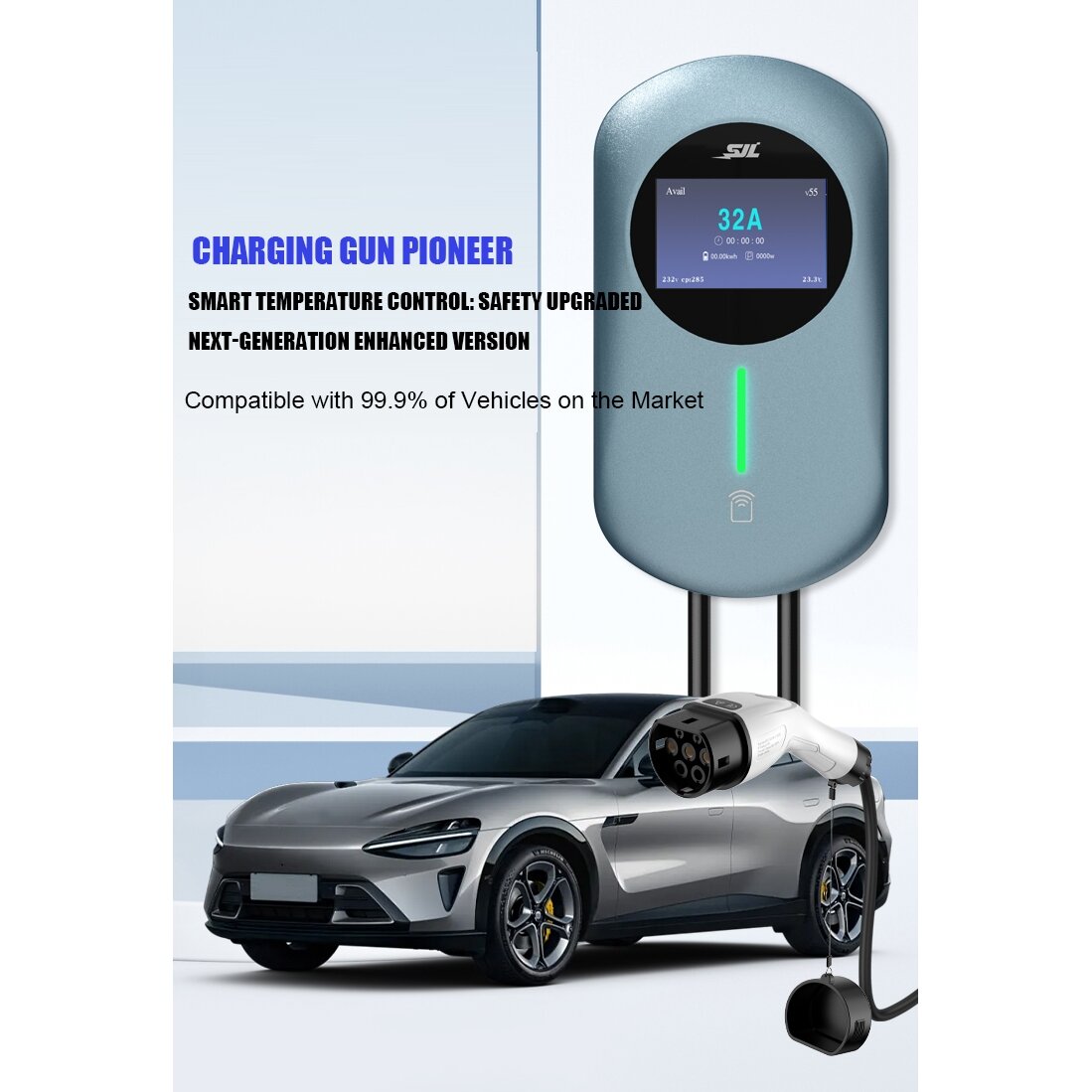 Elektromobiļu uzlādes iekārta 22 kW, 32 A, TYPE2, WiFi, BT
