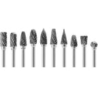 Karbīda rotācijas frēžu komplekts Ø6x3mm 10 gab.