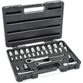 3/8" + 1/4" Dr. Ratchet caurejošo uzgaļu komplekts, 30 gab.
