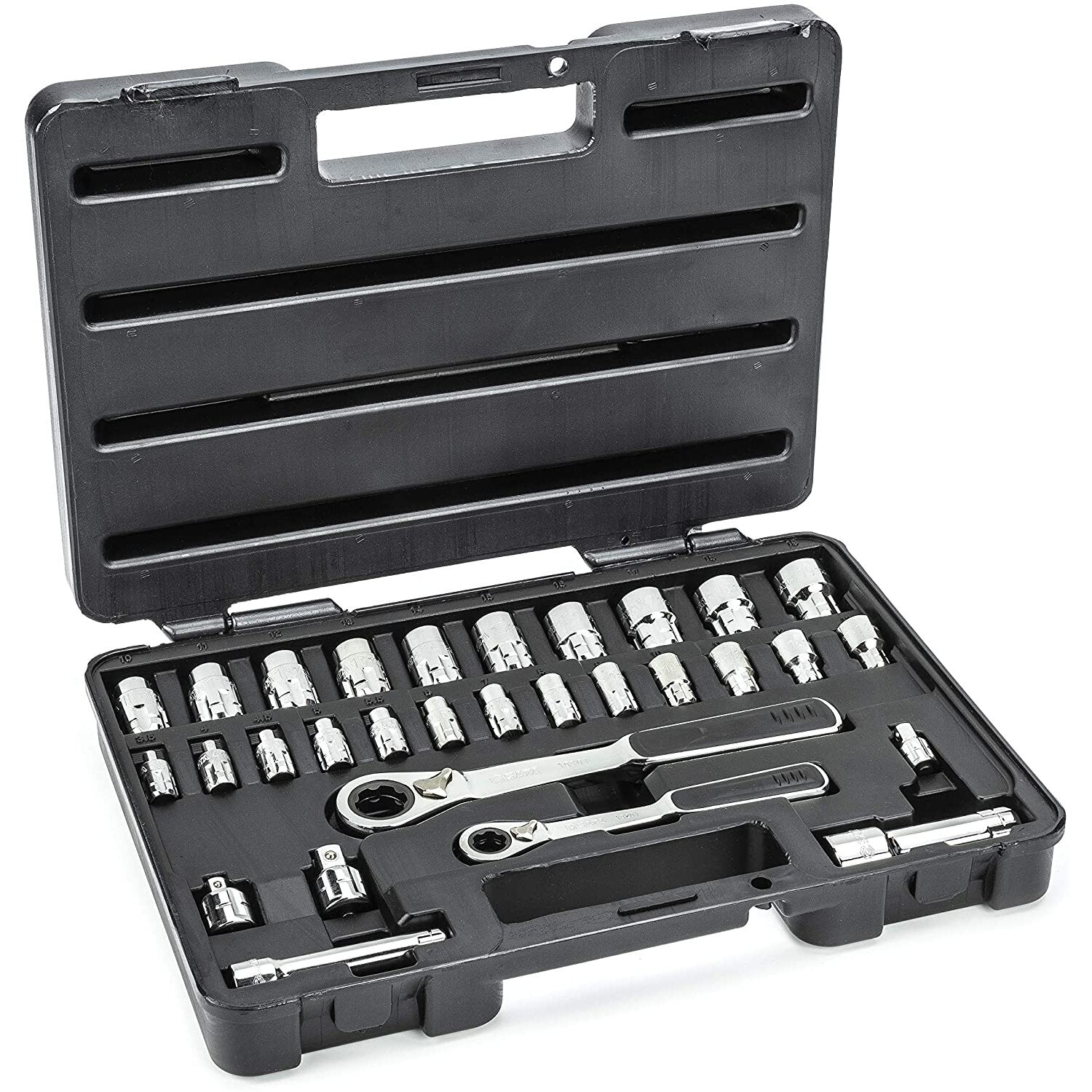 3/8" + 1/4" Dr. Ratchet caurejošo uzgaļu komplekts, 30 gab.