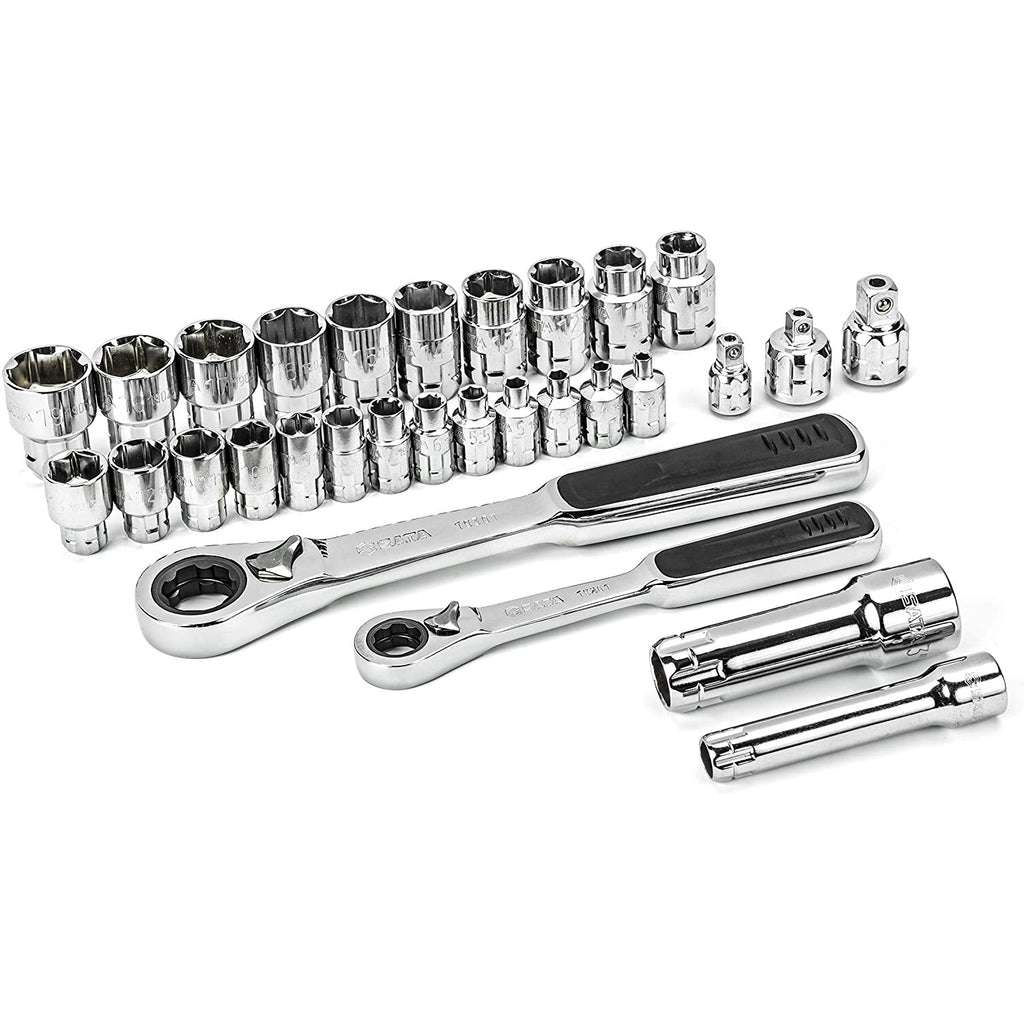 3/8" + 1/4" Dr. Ratchet caurejošo uzgaļu komplekts, 30 gab.
