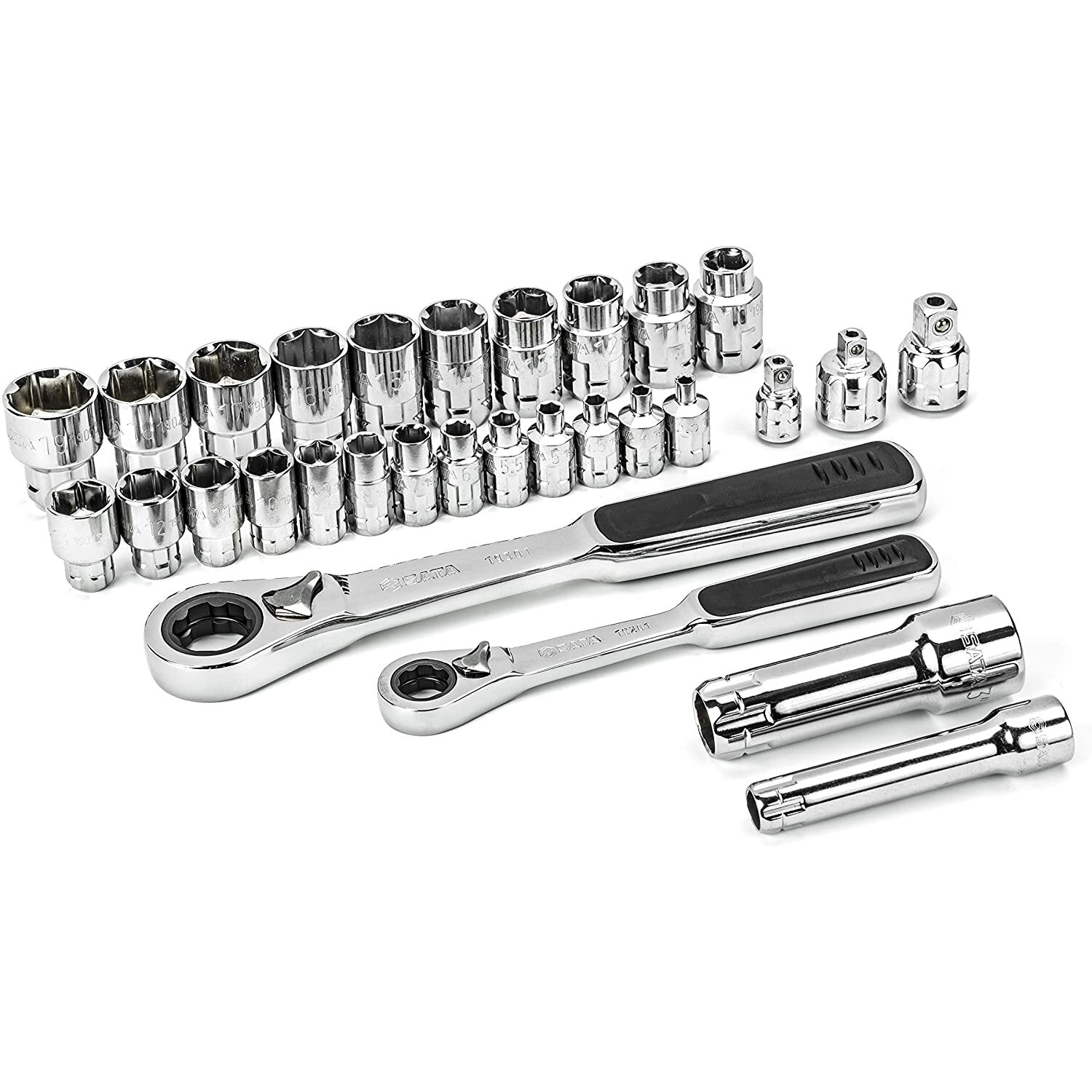 3/8" + 1/4" Dr. Ratchet caurejošo uzgaļu komplekts, 30 gab.