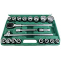 3/4" dziļo uzgaļu komplekts, 21 gab. (19-50 mm), 12 punktu