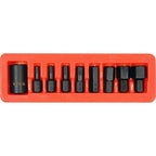 1/2" Dr. uzgaļu triecienuzgaļu komplekts (HEX) 9 gab.