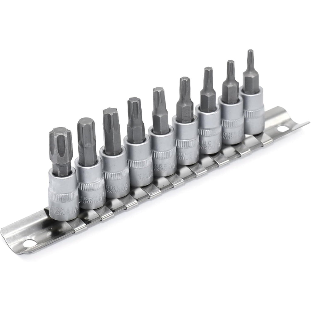 3/8 collu TORX uzgaļu komplekts, 9 gab., T-10-T-60